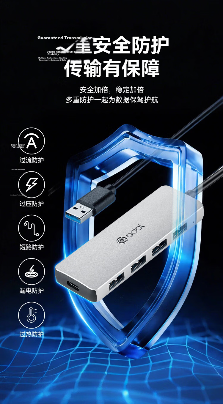 ASUS a USB Splitter USB 3.0 Adapter USB Expander USB Extension Cable Laptop Dock Hub USB Expansion Dock UA445 Metal (1.5M) 13