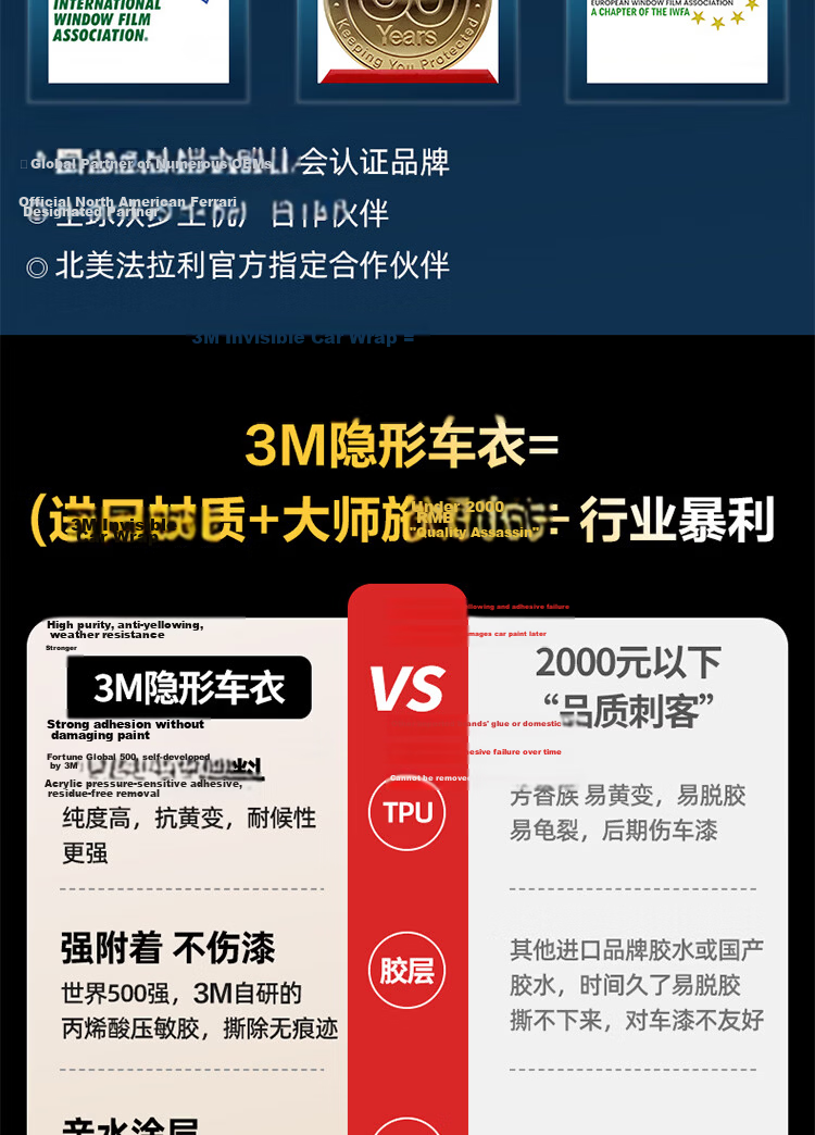 3M Invisible Car Wrap Full Vehicle TPU Paint Protection Film High Gloss Scratch Resistant for New Energy Vehicles 100 2