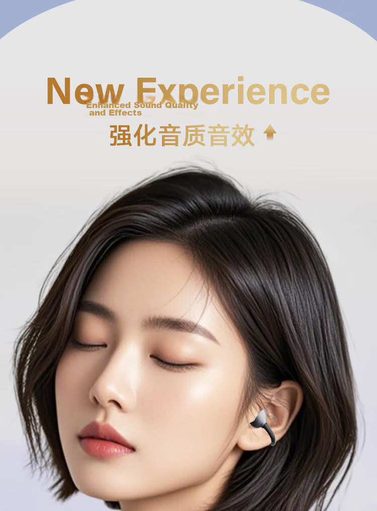 Lenovo EA419 Open True Wireless Bluetooth Earphones Clip-On Non-In-Ear Music Sports Bone Conduction Concept Headphones Compatible with Apple Huawei Xiaomi Phones Obsidian Gold 6