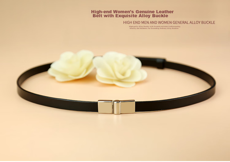 Viney Women's Genuine Leather Belt Simple Versatile Luxury Slim Fashion Decorative Waistband Skirt Belt Birthday Gift 3