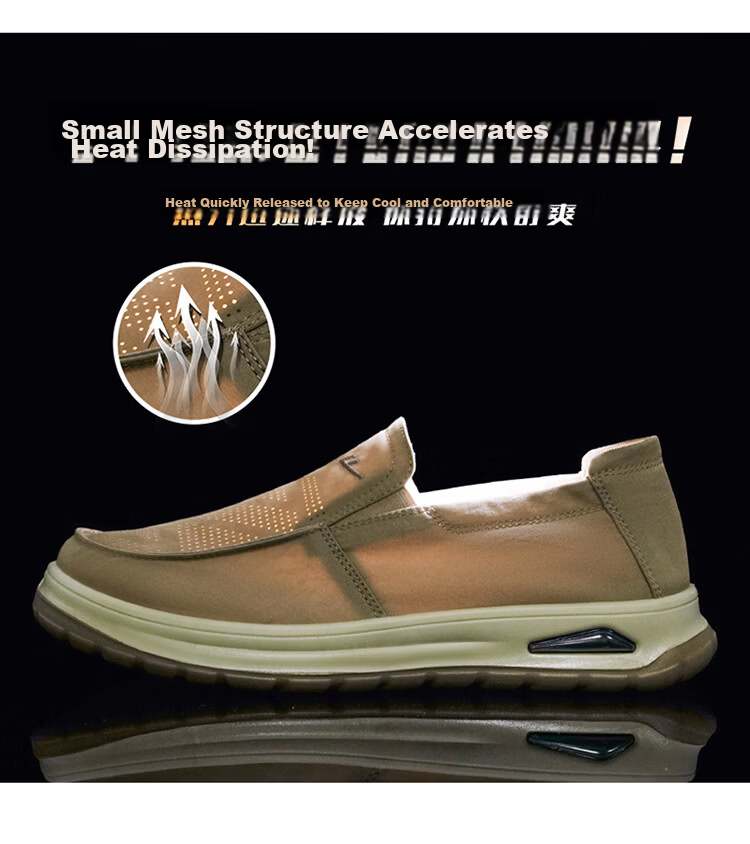 Warrior Official Slip-On Men's Shoes Summer 2026 New Breathable Mesh Dad Old Beijing Cloth Shoes Black Size 42 5