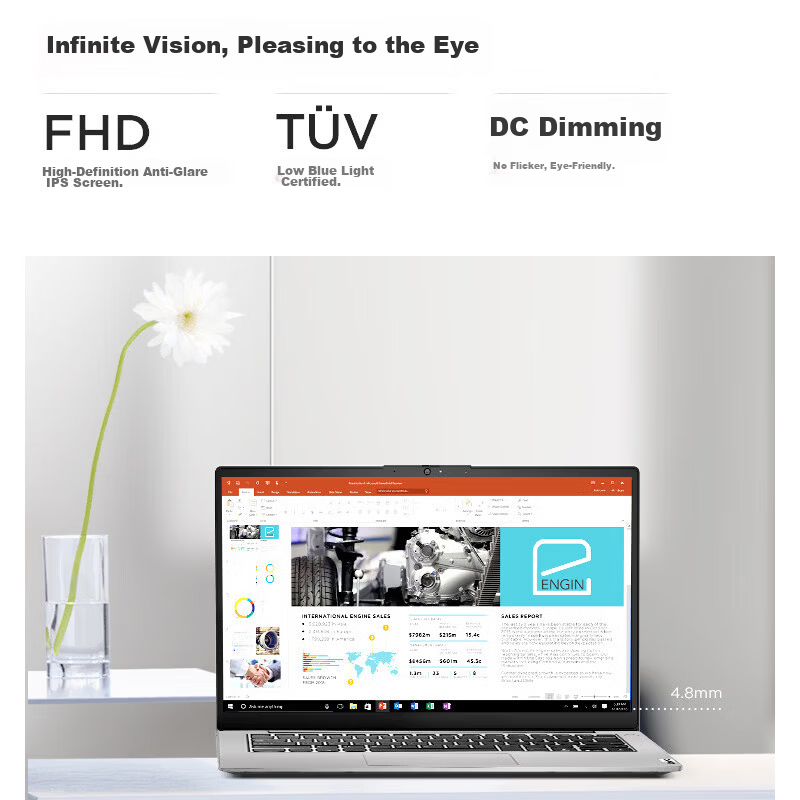 Lenovo Laptop V14 Ryzen 7 High-Performance Business Office Student Online Class Live Streaming Design Editing All-in-One Lightweight Ryzen R7-170 16GB 1TB SSD 4