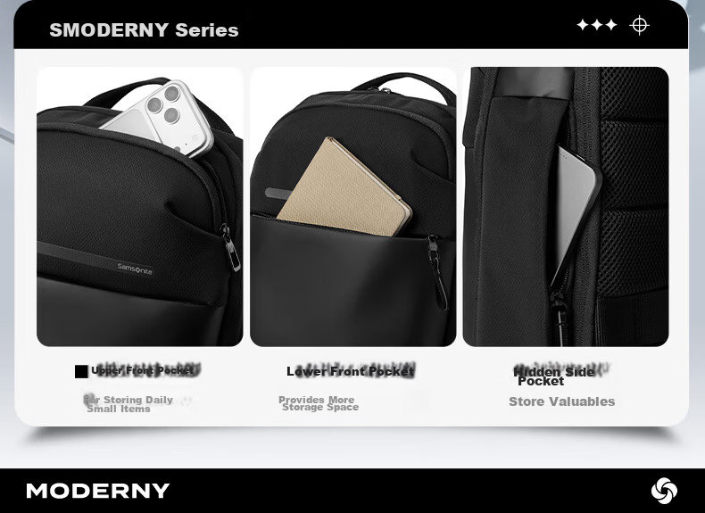 Samsonite KS6 15.6-inch Laptop Backpack Men's Business Travel Commuter Large Capacity Black 6