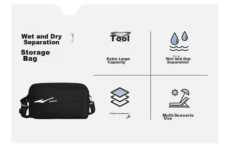 ERKE Swimming Bag Unisex Adult Portable Multifunctional Crossbody Waterproof Dry and Wet Separation Bag 2
