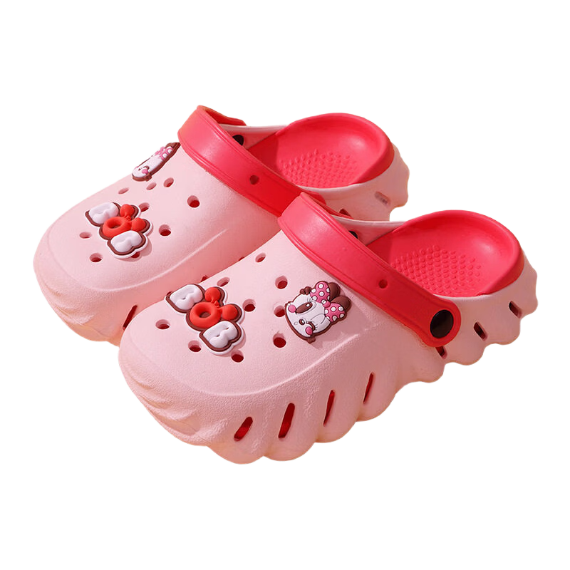 BOBDOG Kids Slippers Soft Sole Breathable Summer Beach Sandals for Boys and Girls Pink Size 32/33