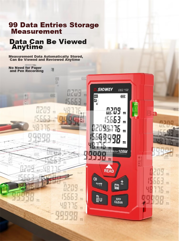 SNDWAY Laser Distance Meter Infrared Electronic Ruler High Precision Distance Measuring Device Indoor Room Measurement DB2 70m 7