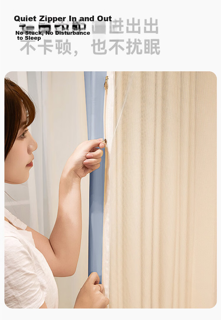 MUJI Anti-Fall Mosquito Net Class A Canopy with Bottom Skirt and Fence for Baby and Children, Home Use, Three-Door, 1.8x2m Bed 10