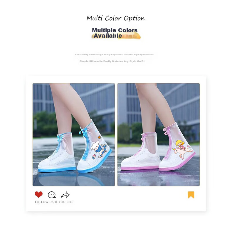 BWNK Thickened Non-Slip Sole + Double Waterproof + Adjustable Elastic Opening + Large Opening Easy Wear Blue 2XL 3