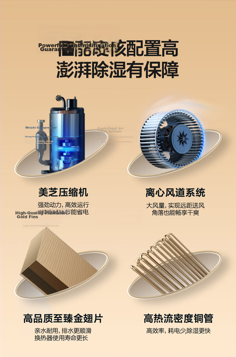 Midea 14L Dehumidifier Home Use Smart 30㎡ Living Room Bedroom Moisture Removal Quiet Small Dehumidifier Ion Purification Sterilization 14