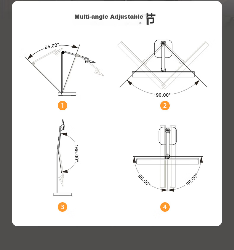 Guanya Eye Protection Desk Lamp Full Spectrum Reading Light for Students Children Study Dormitory Bedroom 19