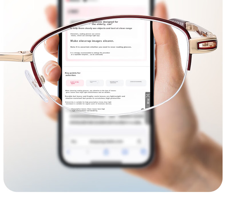 Pulais Women's Elegant Anti-Aging Blue Light Blocking Reading Glasses Japanese Imported High-Definition Comfortable Foldable Presbyopia Glasses Genuine 13