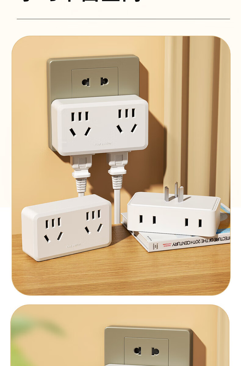 Cici Model 86 Wall Adapter Plug/Socket/Power Converter/Wireless Adapter/One-to-Multiple Plug/One-to-Four Socket for Home Bedroom Kitchen CC-H25 10