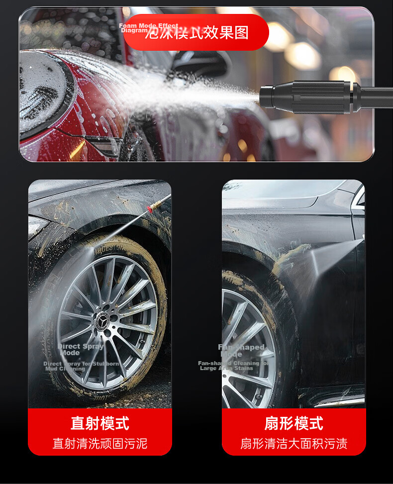 YANGZI Yangzi High-Pressure Car Washer Pump High-Pressure Water Gun Household High-Power Pressure Cleaner Spray Gun 22