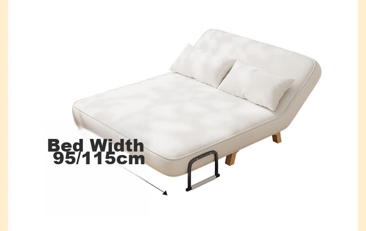 Yupin Sofa Bed Home Living Room Single Double Nap Foldable Sofa Chair Small Sofa S327 Latex Off-White 105 20