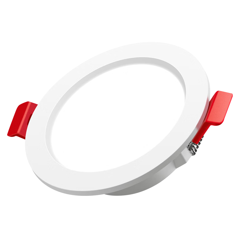DELIXI LED Downlight Living Room Corridor Ceiling Light Ultra-thin Recessed Hole Light 6W Cool White Cutout Size 95mm