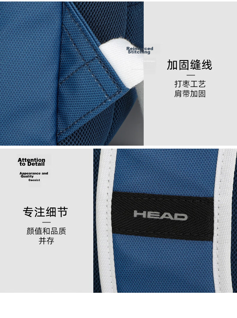 HEAD Gradient Color Tennis Bag Badminton Backpack Double Shoulder Bag Unisex Adult Large Capacity Outdoor Sports Bag 18