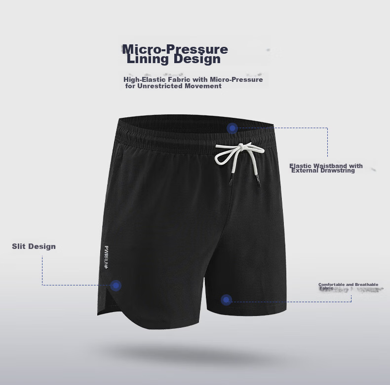 BURUITE Men's Running Shorts Quick-Dry Fitness Sports Casual Five-Point Summer Training Ice Silk Lightweight Woven Beach Basketball Pants 5