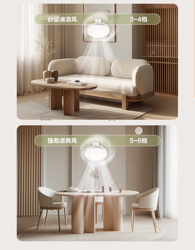 BULL Fan Light GF06ET Mijia Smart Remote Control Full Spectrum Stepless Dimming 36-inch 48W Dining Bedroom Living Room Lamp 14