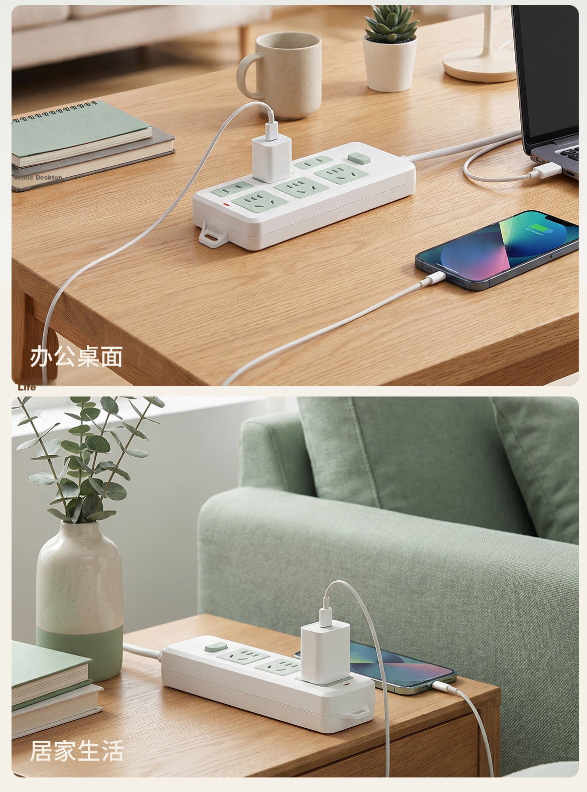 DELIXI New National Standard 3C Certified Classic Color Block Power Strip with 6 Outlets, Master Switch, 1.8m Cord for Home Office Dorm Desktop Use 13