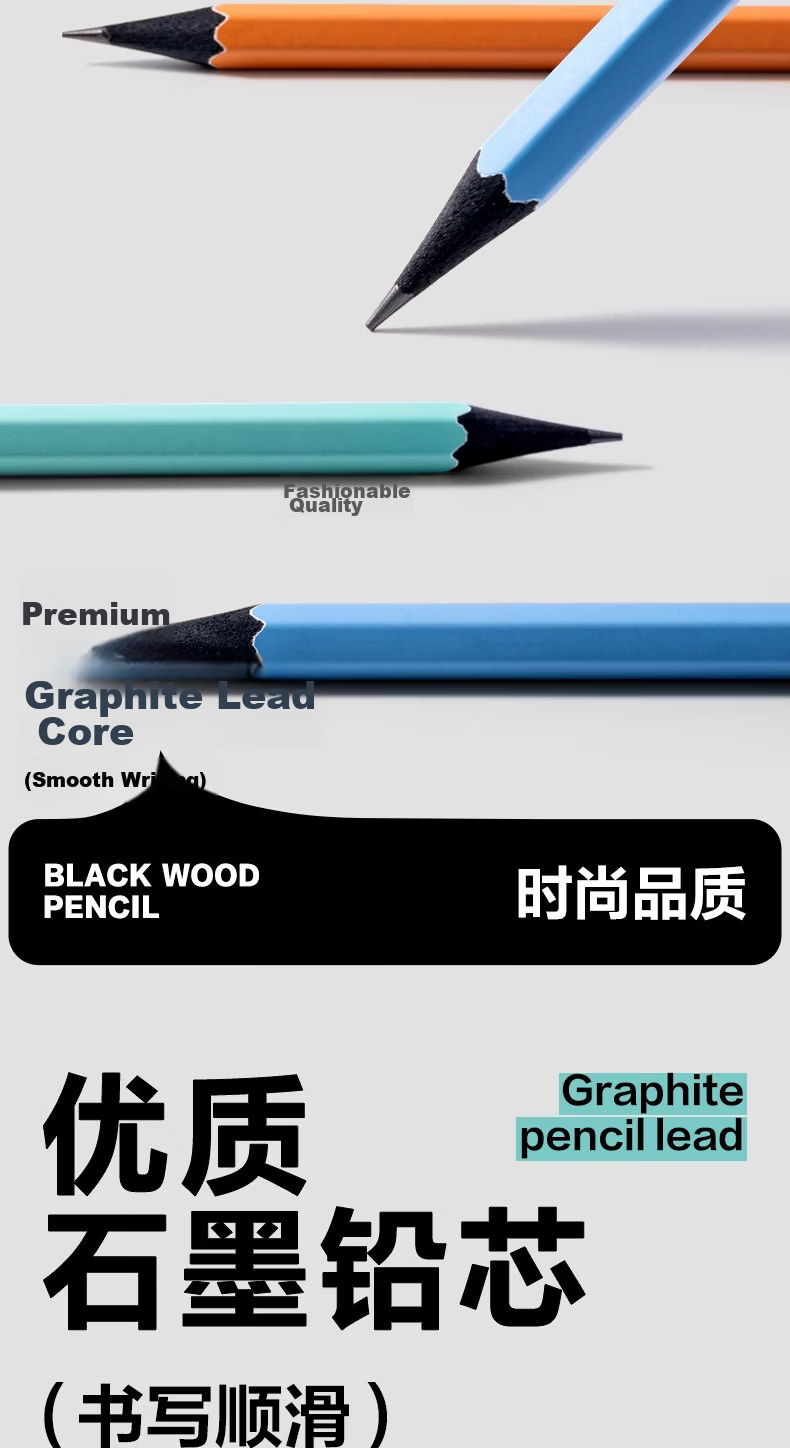 Deli 10-Pack 2B Green Hexagonal Wooden Pencils Non-Toxic Graphite Writing Pencils for Students Homework Exams Mint Green 3