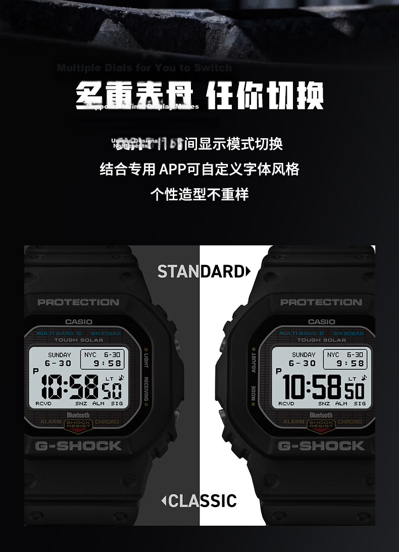 CASIO G-SHOCK Men's MIP LCD Sports Smart Electronic Student Watch GW-BX5600-1PR 4