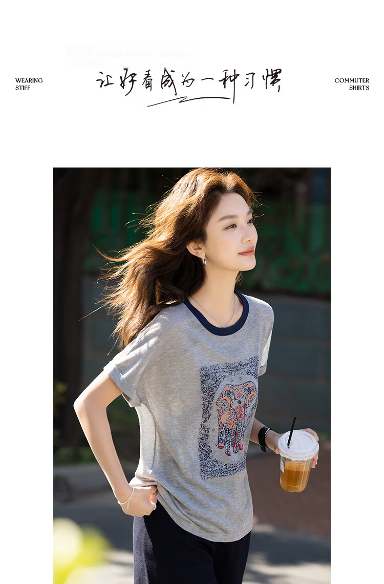 Demana [Light Oxygen Lyocell] Summer Colorblock Crew Neck Elephant Jacquard Raglan Loose Slim Knit Sweater for Women Premium Feel 9