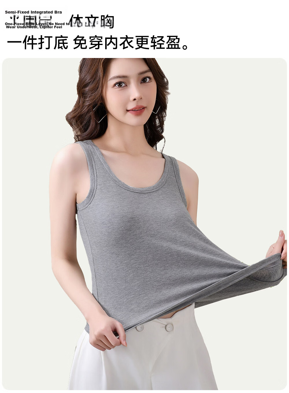 GUJIN Women's Padded Camisole Sports Bra Integrated Long Summer Outerwear Tank Top 5