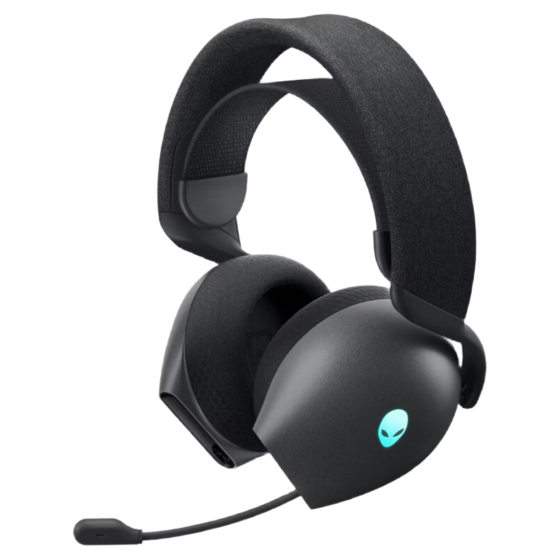 Alienware AW725H Bluetooth Wireless Gaming Headset Compatible with Tri-Band Action, Over-Ear Headphones with Microphone, Tri-Mode Connection, Smart Noise Cancellation, Long Battery Life [JINGDONG Exclusive] Black