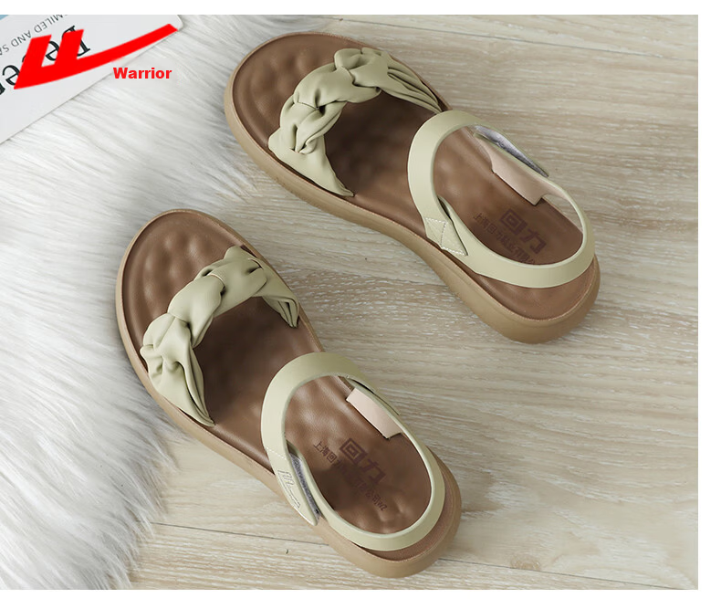 Warrior Mom Sandals New 2026 Fashion Wedge Mid-Aged Soft Sole Pregnant Women Thick Mid-Heel Women's Shoes 0842 Beige Size 37 12