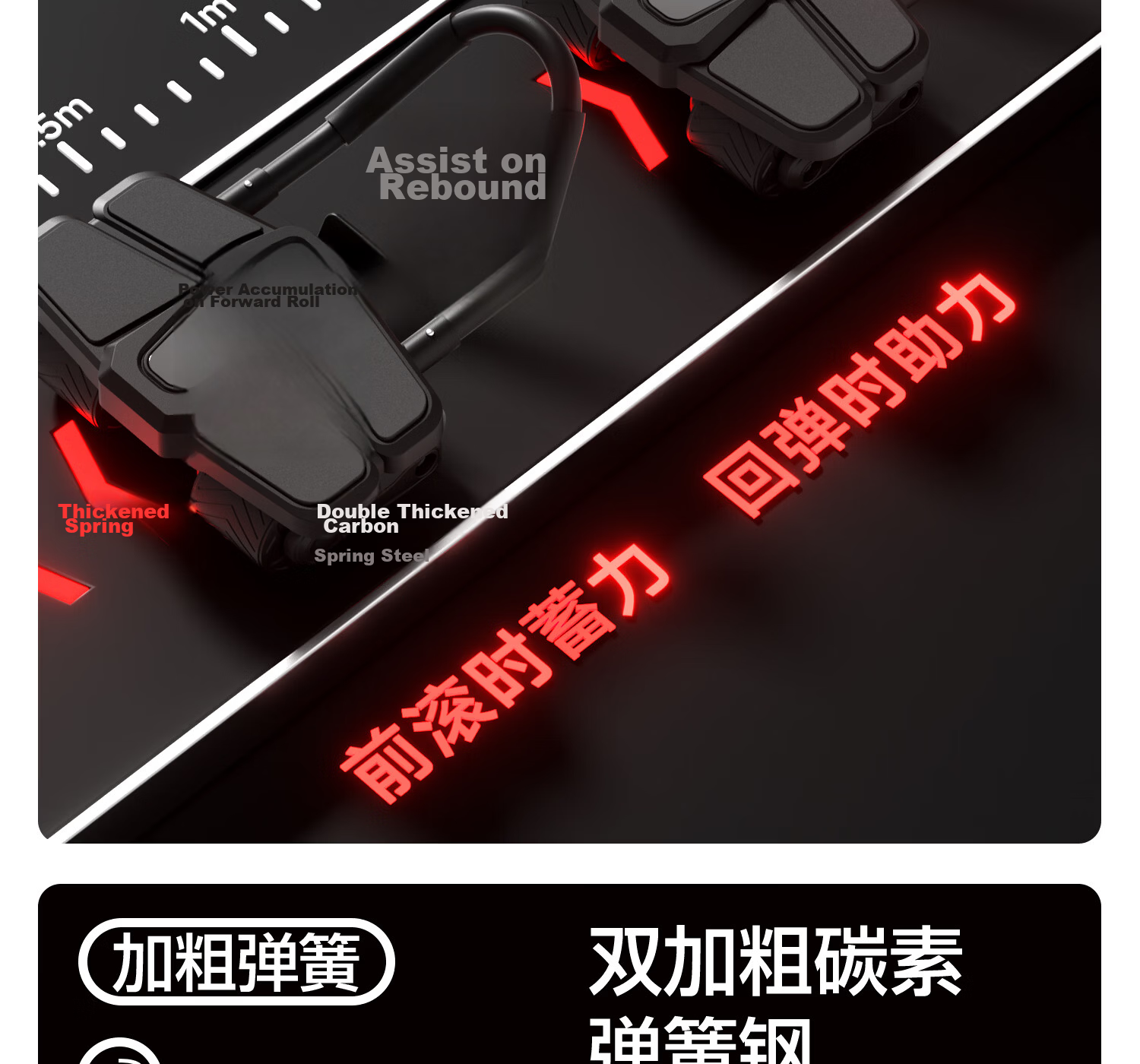 Yottoy Ab Wheel Automatic Rebound Four-Wheel Elbow Support Sit-Up Machine Abdominal Muscle Trainer Slimming Fitness Equipment 8