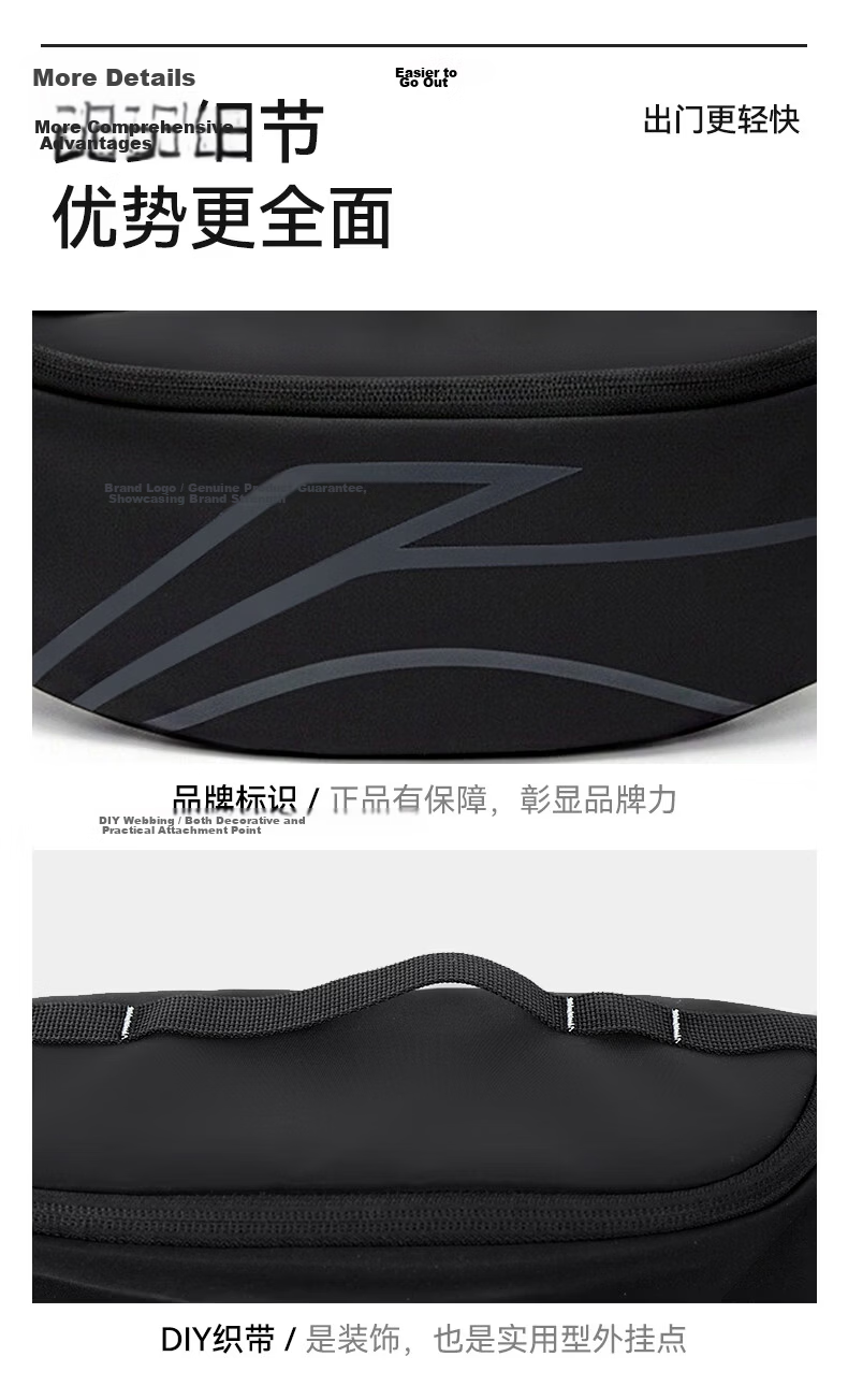 LI-NING Men's 2026 New Sports Crossbody Bag Waist Bag Chest Bag Single Shoulder Commuter Large Capacity Cycling Mountaineering Phone Small Bag 9