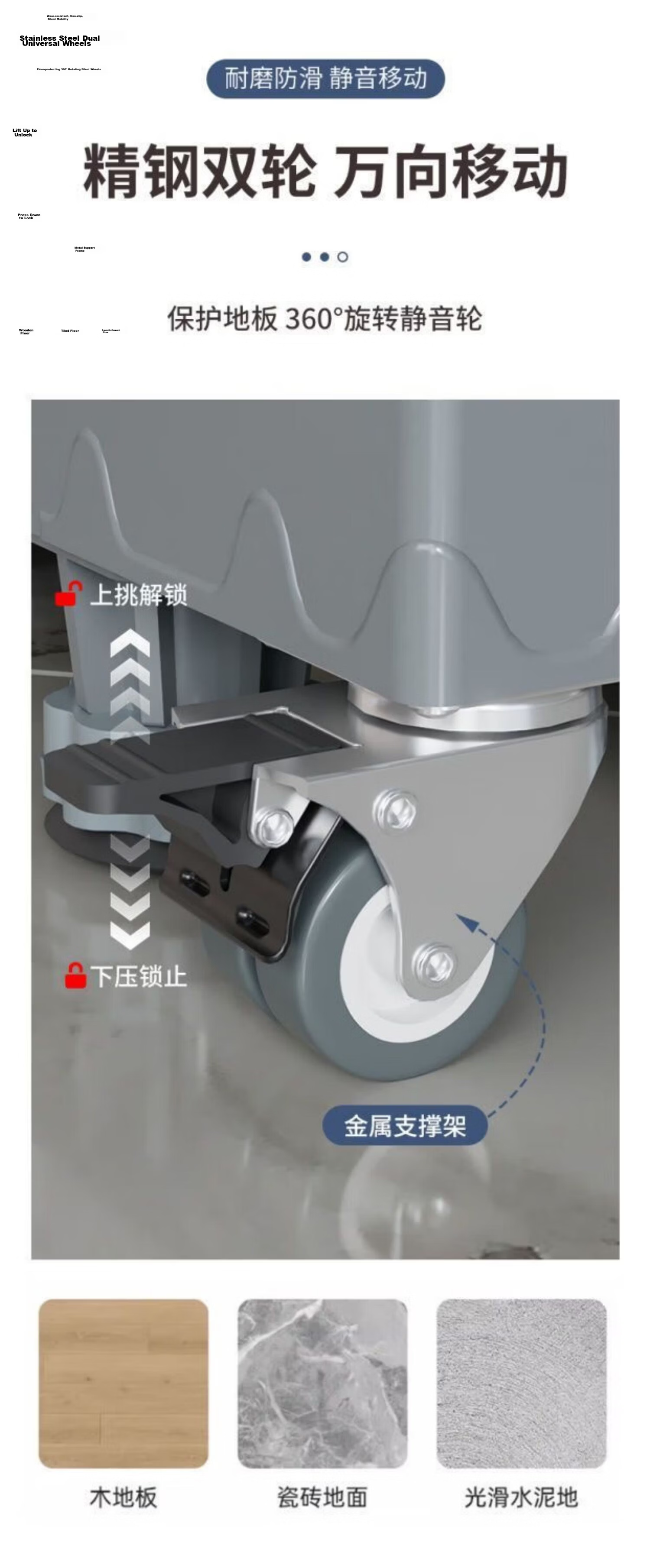 Jiajieshi Washing Machine Base Anti-Vibration Fixed Bracket Movable Non-Slip Foot Pads Universal Height Riser for Air Conditioner Refrigerator 9