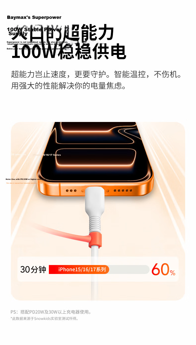 Snowkids Kevlar 100W Fast Charging Thickened Durable 4-in-1 Apple A+C to C+L Data Cable Full-Function Charging Cable 1m 5