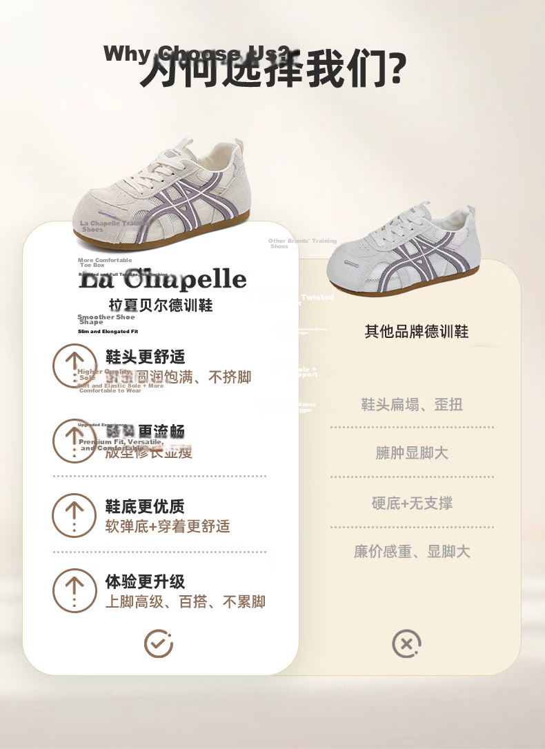La Chapelle Women's Summer Casual Breathable Flat Comfortable Sneakers 727 Beige Purple Size 39 7