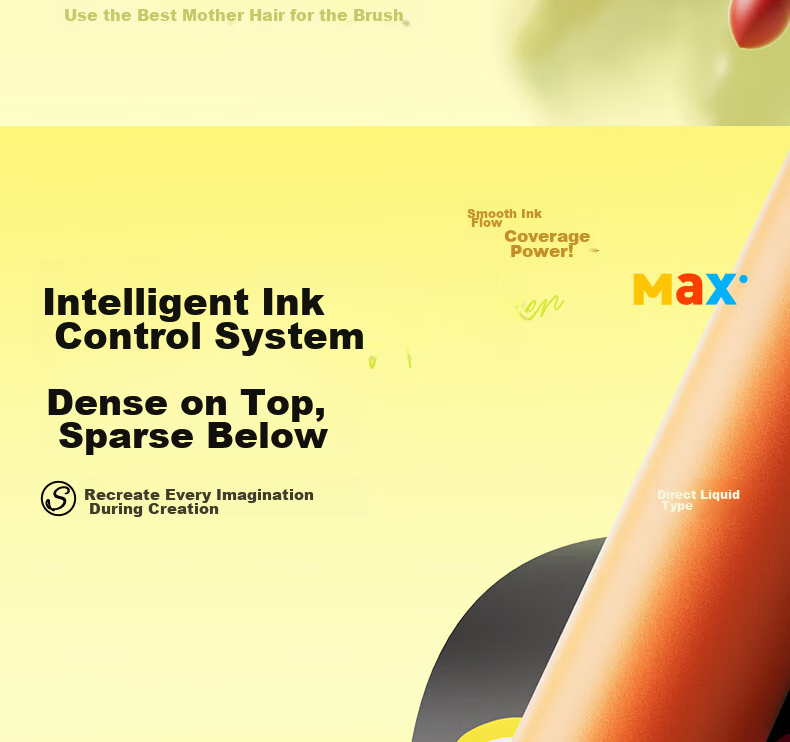 M&G 36-Color Acrylic Marker Pens MAX Foldable Direct Ink Children's Student Drawing Graffiti Hand-Painted Birthday Gift 38