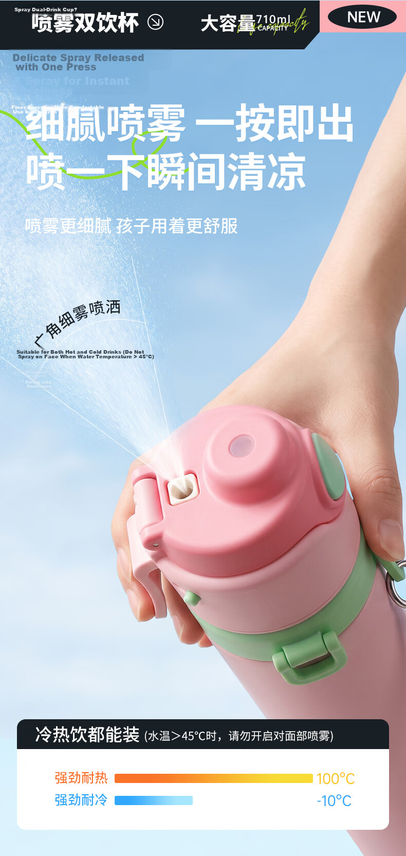 Sidomi Spray Water Cup Children's Insulated Cup 6-12 Years Student School Sports Water Bottle Summer Cooler 3