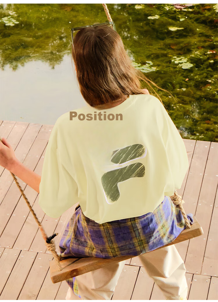FILA FUSION Fashion Brand Zhang Hao Couple Knit Short Sleeve Shirt 2026 Spring Casual Loose Pure Cotton T-Shirt 79