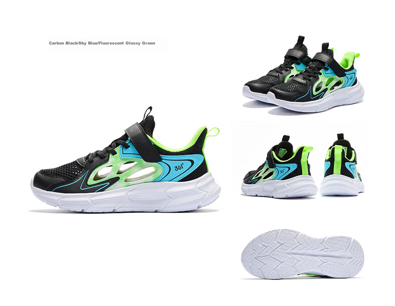 361° Kids Sports Shoes Summer 26 Boys Girls Lightweight Breathable School Sneakers Running Shoes Black Size 41 36