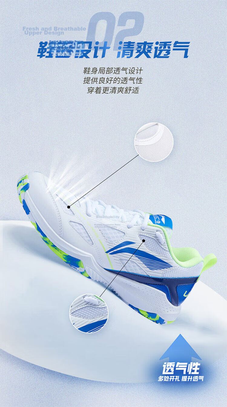 LI-NING Badminton Shoes Gale Lite Unisex Shock Absorption Non-Slip Durable Breathable Professional Training Shoes Men 4