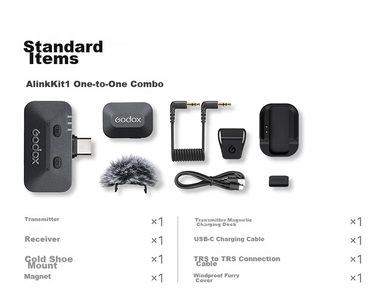 Godox [New] Alink Wireless Microphone Omni-Directional Smart Noise-Cancelling Mic for Video Recording, Compatible with Mobile Phones, Cameras, Computers HSA-S Adapter [Sony Version] 17