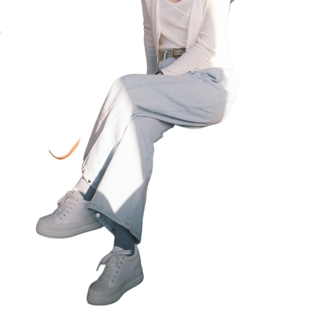Sasa Su [Cloud Feel White Sneakers] Spring Summer Thick Sole Height Increasing Versatile White Sneakers Sports Casual Shoes Women ZA65184-30