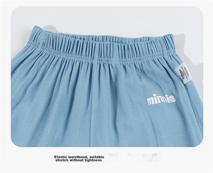 Disney Spring Summer New Girls Ice Cool Short Sleeve T-Shirt Lightweight Breathable Anti-Mosquito Long Pants Casual Set Pastel Color 130 24