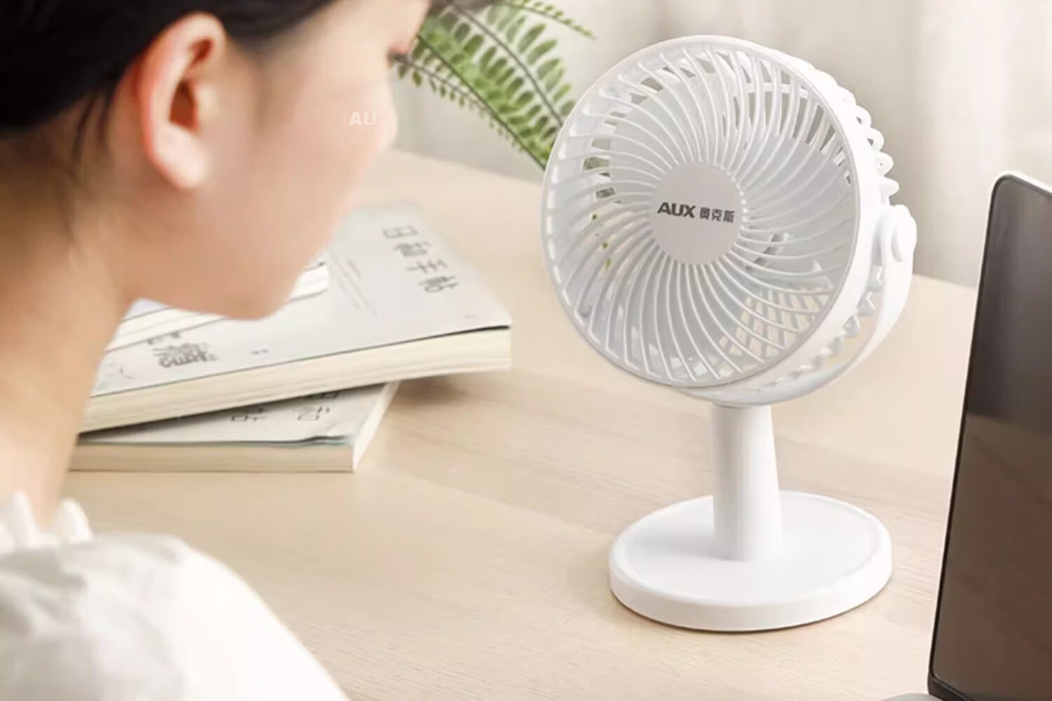 AUX Desktop Electric Fan Small Table Fan Dormitory Office Desktop Mini Fan Air Circulation Energy-Saving Home Small Table Fan 18S3 2