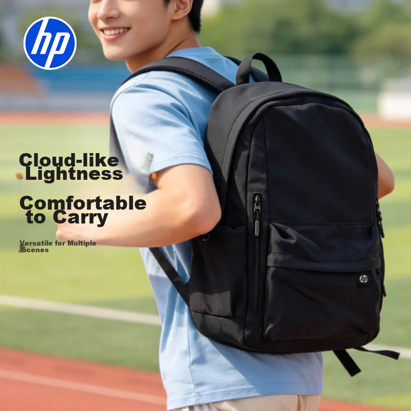 HP 16-inch Laptop Backpack Men Water-Resistant Casual Travel Lightweight Commuter Black
