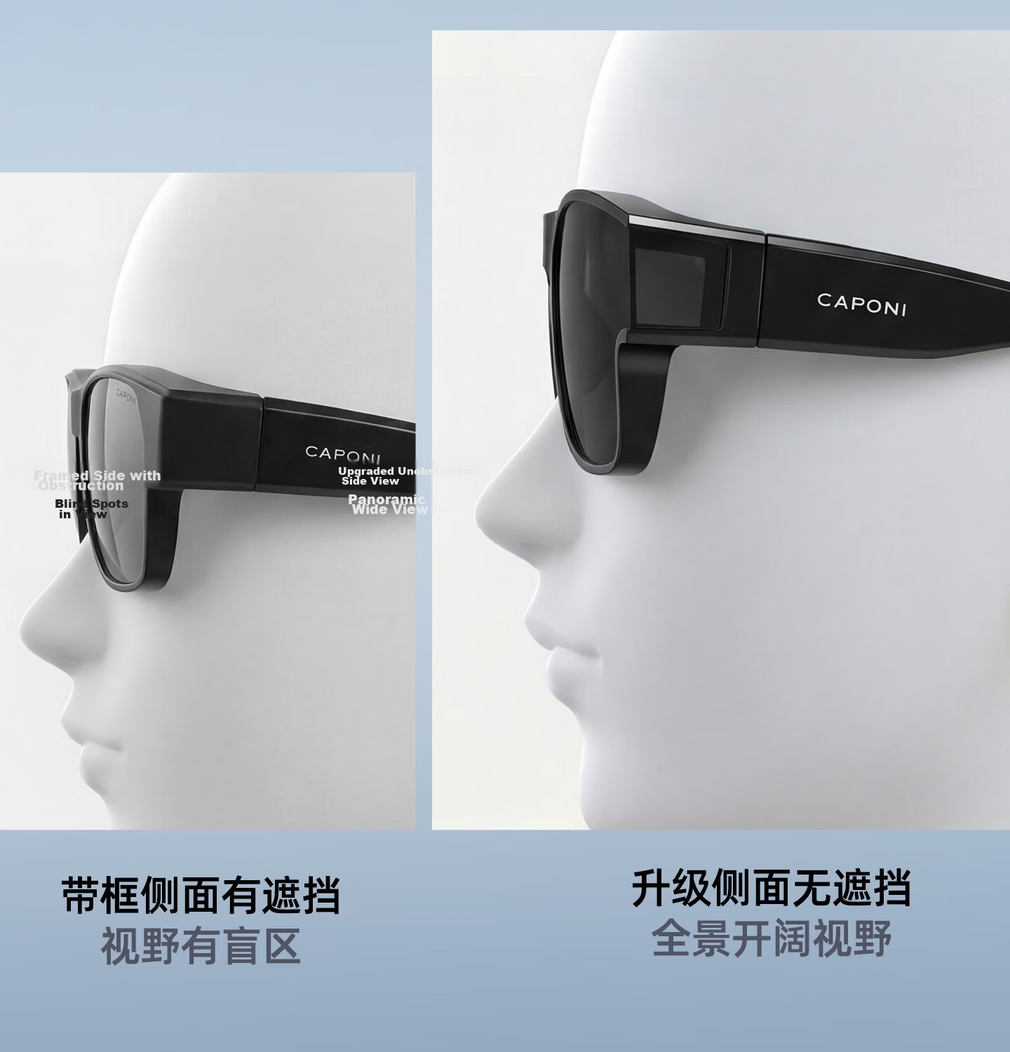 CAPONI Polarized Photochromic Sunglasses Clip-On for Men and Women, Foldable Prescription Glasses Clip, Day and Night Driving Anti-Glare 9