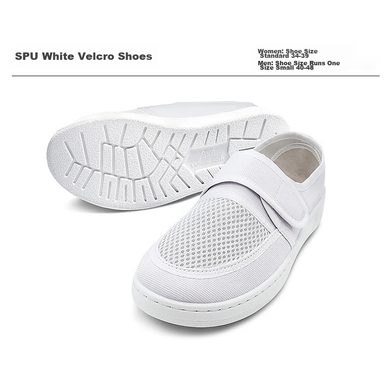 Mulang Anti-Static Velcro Single Mesh Shoes Breathable Dustproof Cleanroom Electronic Factory Work Shoes Thickened Soft Sole Navy Blue PU Sole Velcro Single Mesh Shoes Size 40 18