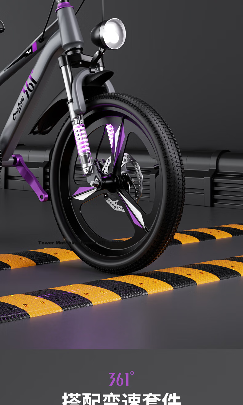 361° Youth Bicycle 7-12-18 Years Disc Brake Shock Absorbing Student Pedal Off-Road Mountain Bike 22-inch Purple 6