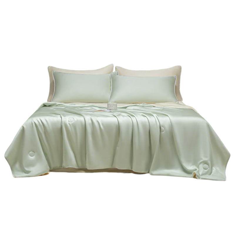 MUJI Class A Cooling Ice Silk Summer Quilt Lightweight Thin Quilt Machine Washable Double Bedroom Air Conditioning Quilt 200x230cm