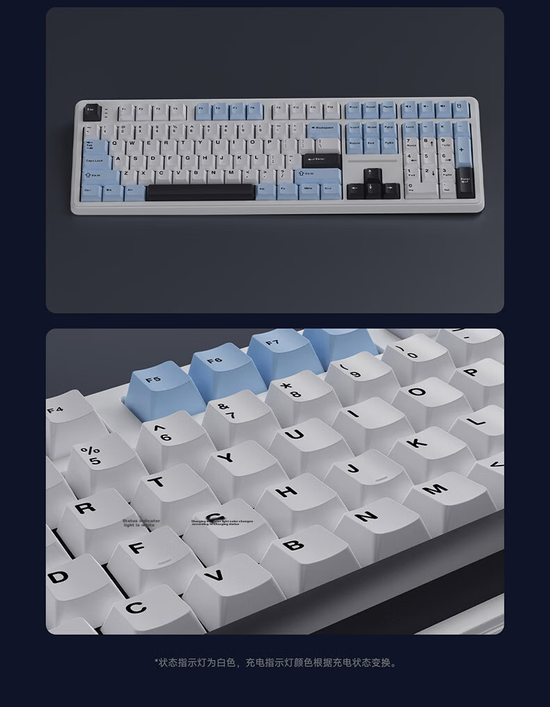 Ikbc K87 Customizable Keyboard, 87 Keys, E-Sports Gaming Keyboard, Office Typing Comfortable, Tri-Mode Mechanical Keyboard, Gaming Keyboard, New Year Gift, Guangmu King Switch 45g 17