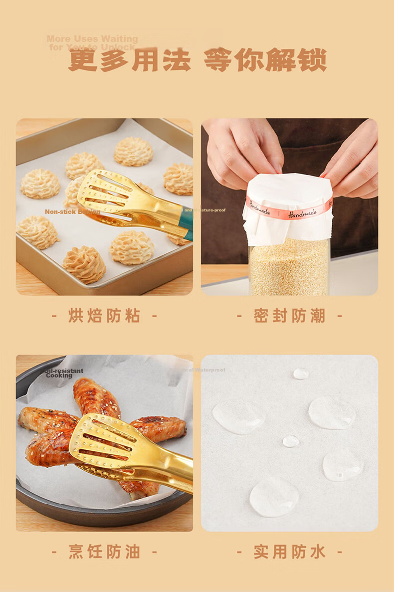 ZhanYi Silicone Oil Paper 10m x 30cm Oven BBQ Grill Pan Baking Air Fryer Aluminum Foil Household Baking Oil Absorption Paper Mat 11